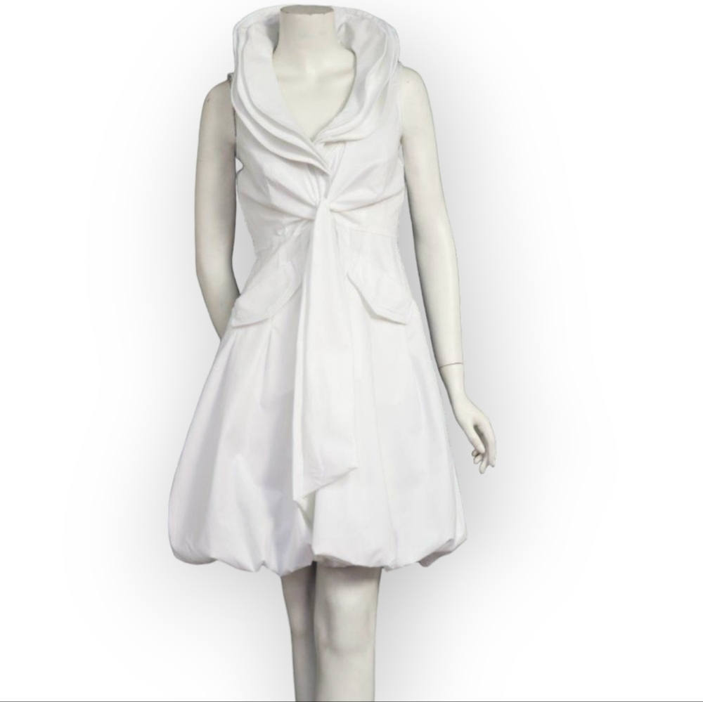 Samuel Dong Designer Triple Wired Collar Bubble Full Zip Dress Size Xsmall